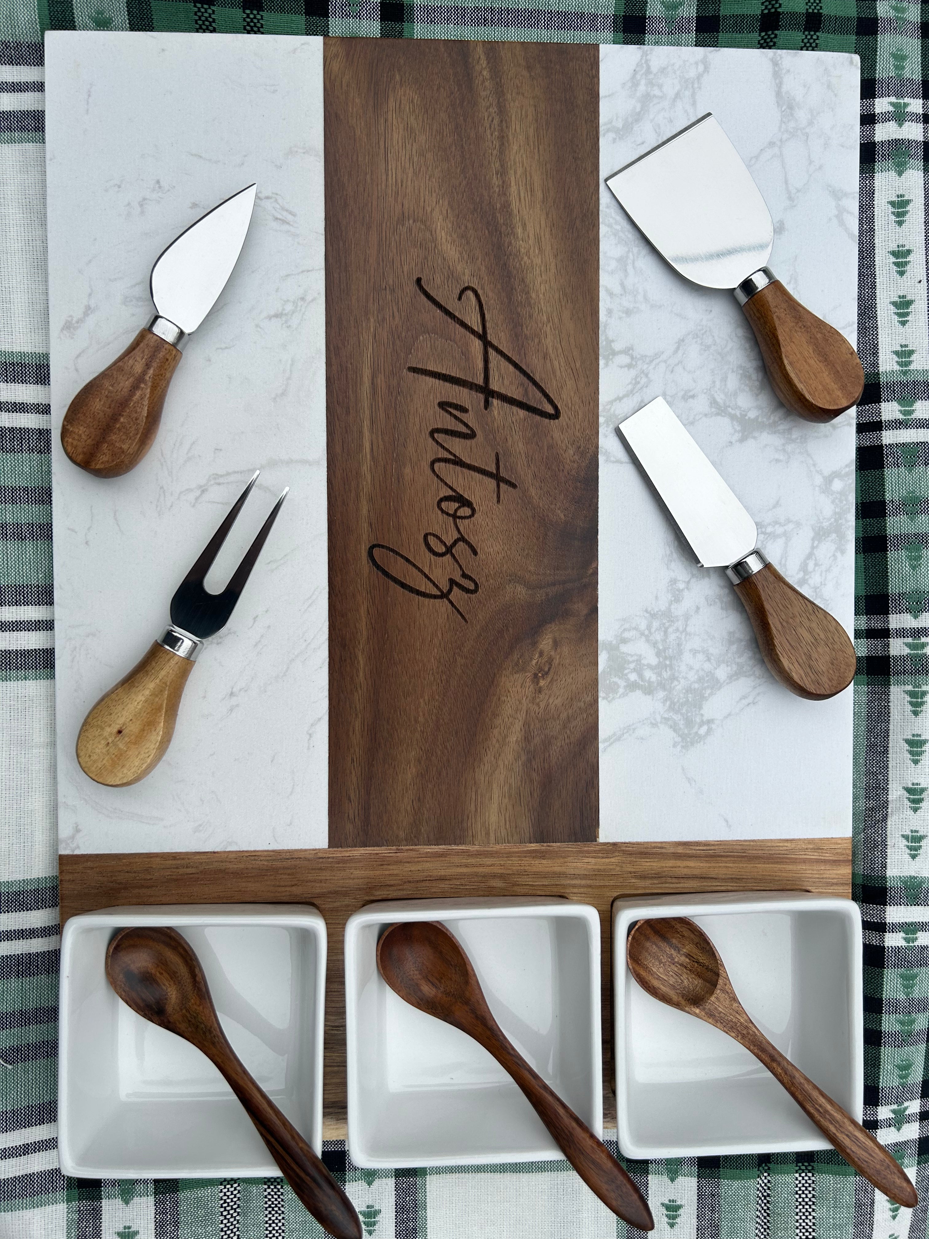 11-piece Marble Charcuterie Board Set